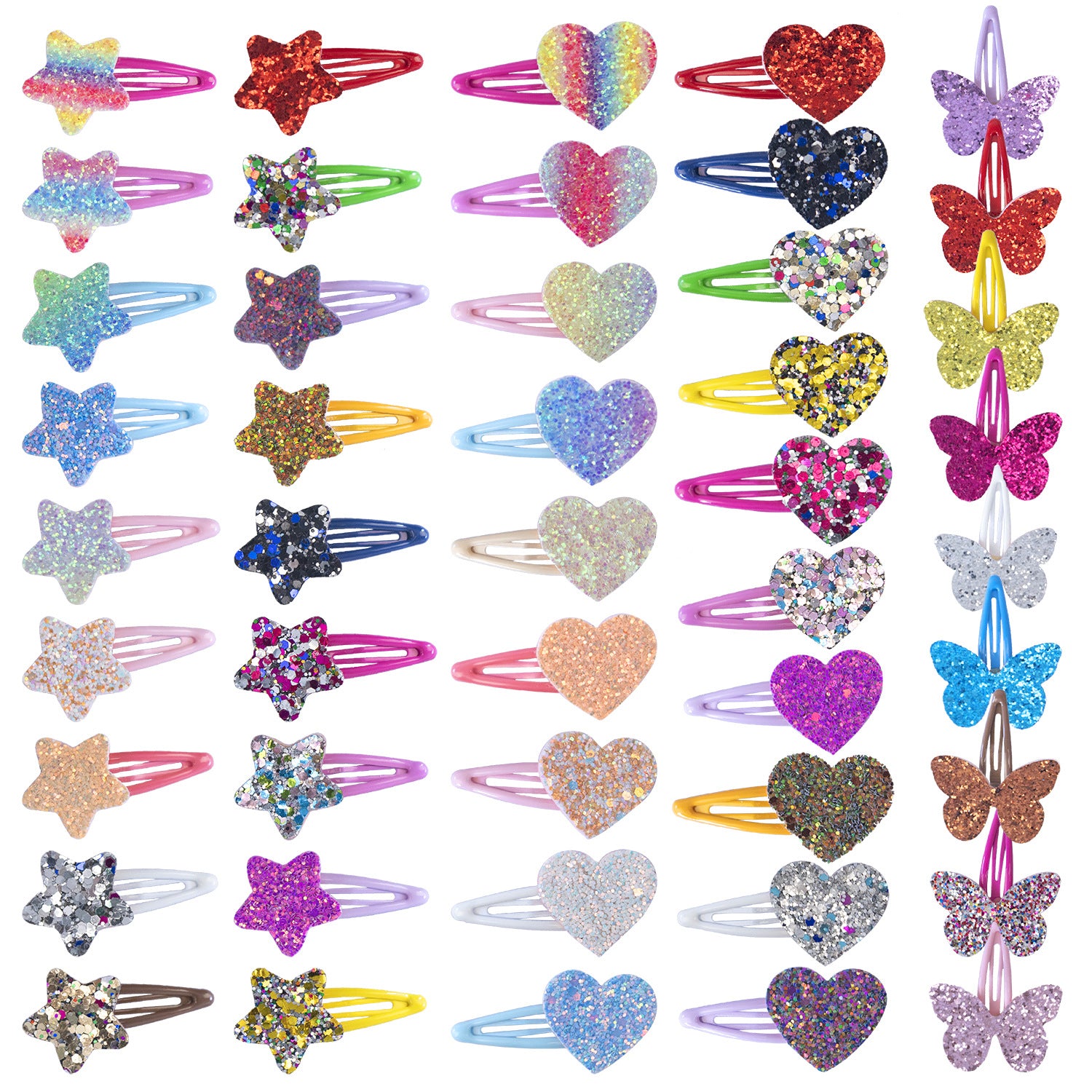 Estrellas al por mayor lentejuelas carpas de color caramelo clips para el cabello